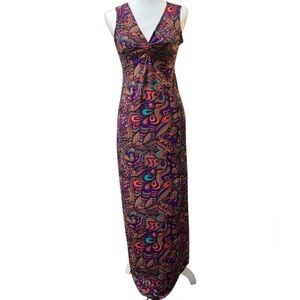 Baba Design, Designed in Italy, Made in Nepal Patterned Sleeveless Maxi Dress